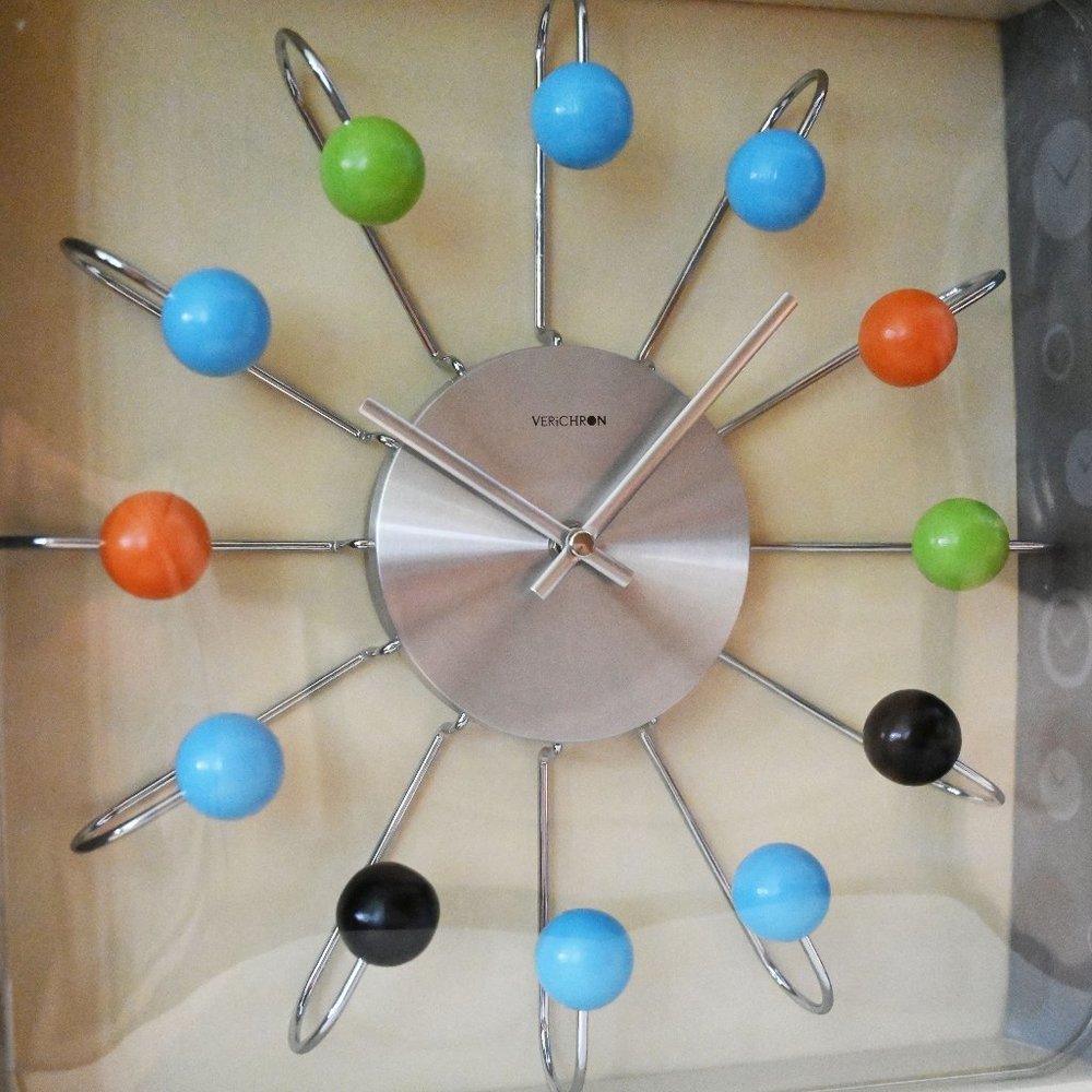 Verichron Mid-Century-Look Atomic Ball Wall Clock